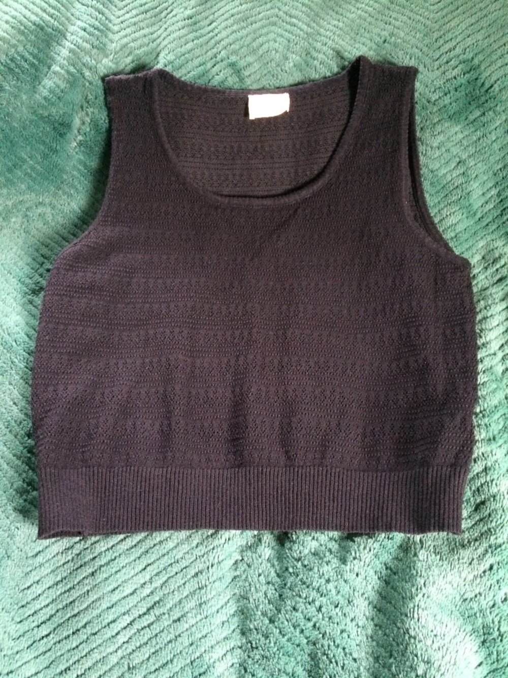Allie Rose Black Knit Crop Top Size L